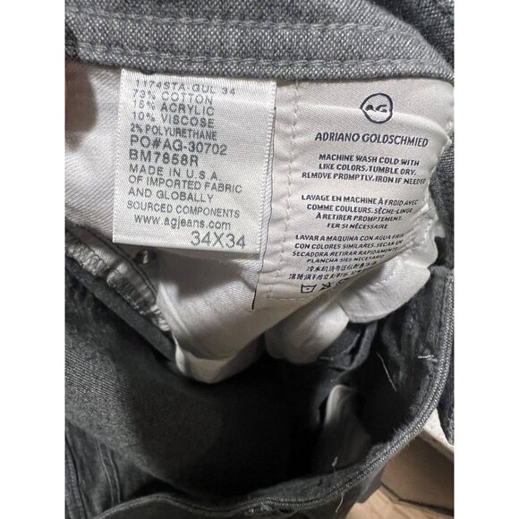 AG Adriano Goldschmied The Graduate Gray Chinos - Size 34x34 - Picture 5 of 5